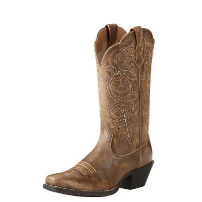 Ariat Round Up Square Toe Kahverengi Western Csizma Bayan (33657-015)